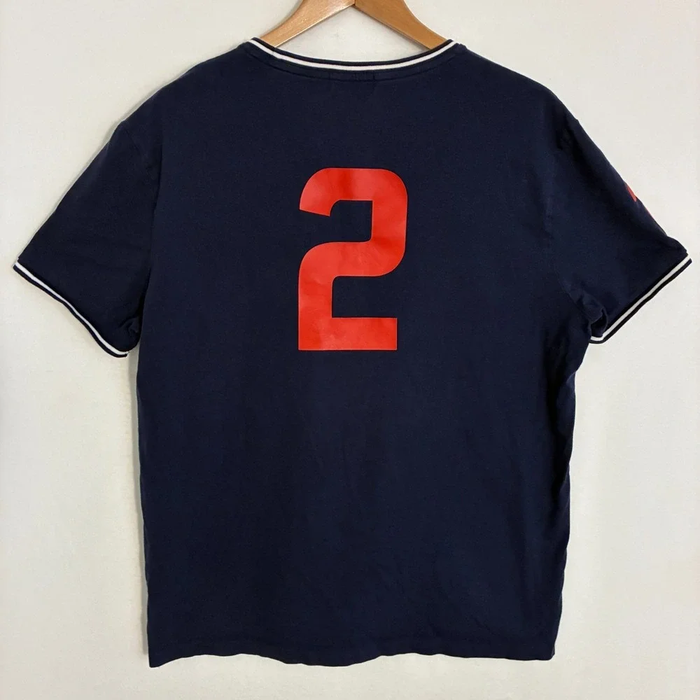 Polo Ralph Lauren‎ USA Shield Big Pony Shirt Mens L Colorblock Logo Preppy Tee